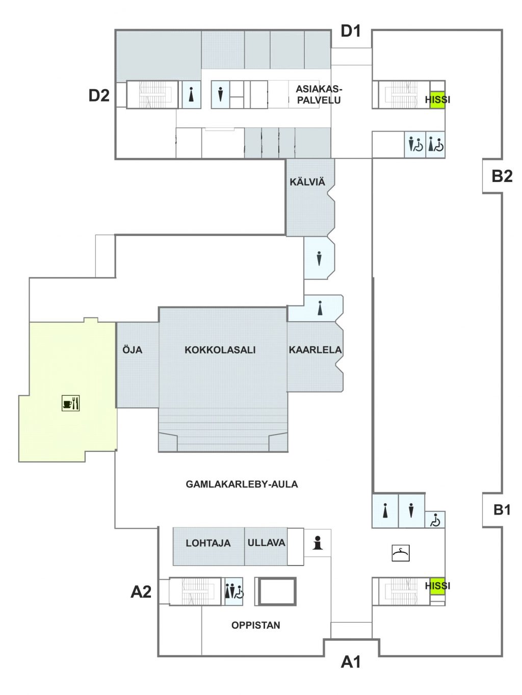 De nyligen renoverade konferenslokalerna i Karleby stadshus lämpar sig för många behov. Lokalerna lämpar sig också väl för rörelsehindrade.
